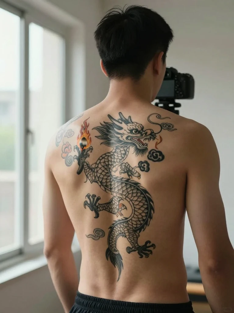 14 Iconic Dragon Tattoo Men Ideas With Insider Tips 4 Dragon Tattoo Men Back Piece: Full Chinese Design