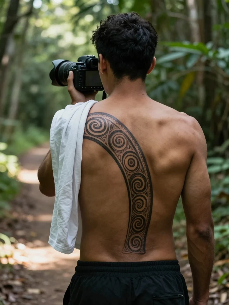 Tribal Tattoo Men Back Piece, Maori-Inspired