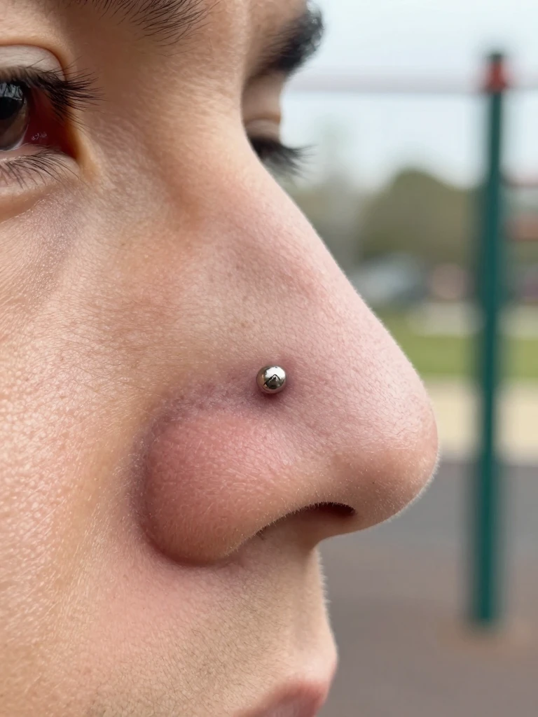 Titanium L-Post: A Practical Men's Nostril Piercing 