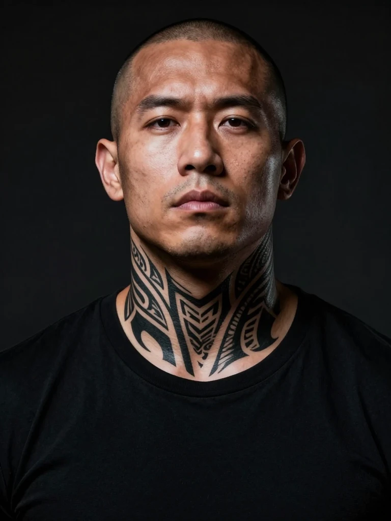 Full Neck Tribal – The Boldest Neck Tattoo for Men