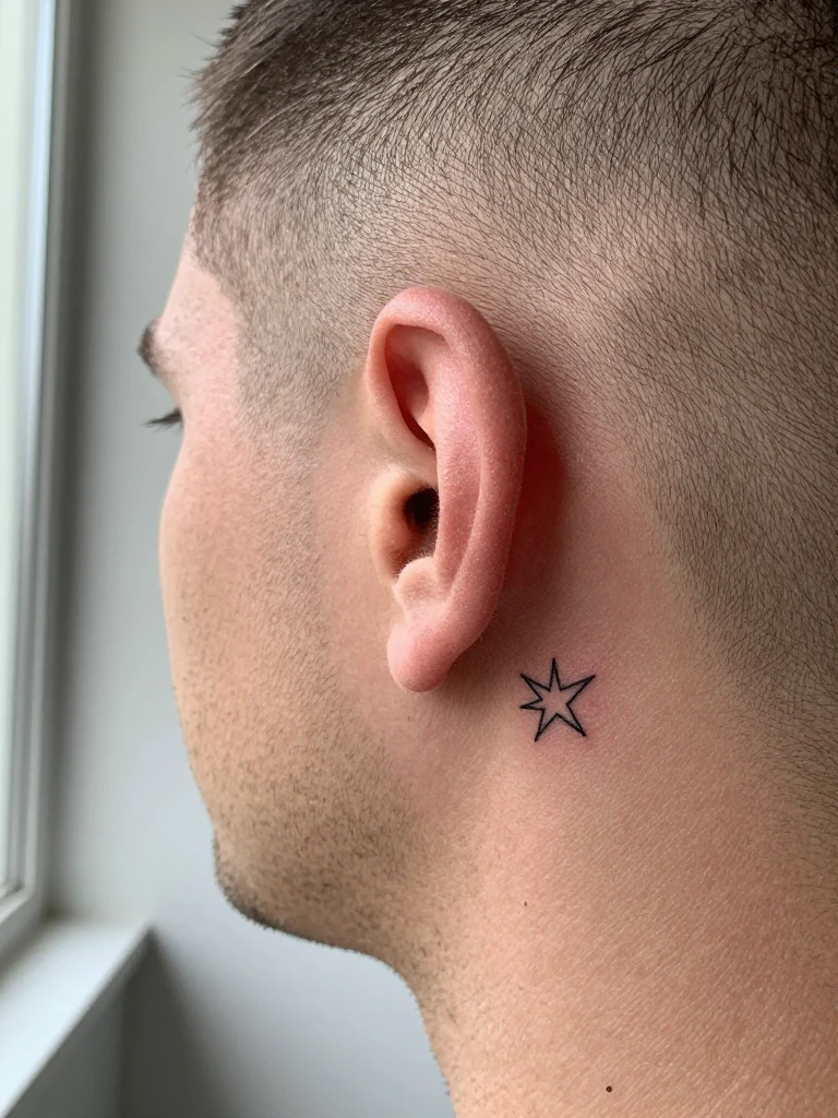Behind-the-Ear Micro Tattoos – A Subtle Men's Neck Tattoo