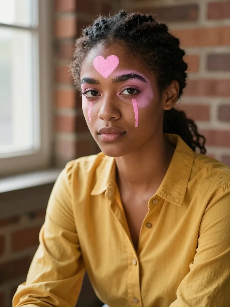 15 Trending Cry Baby Makeup Ideas That Feel Iconic 6 Painted Symbol Forehead Cry Baby Makeup