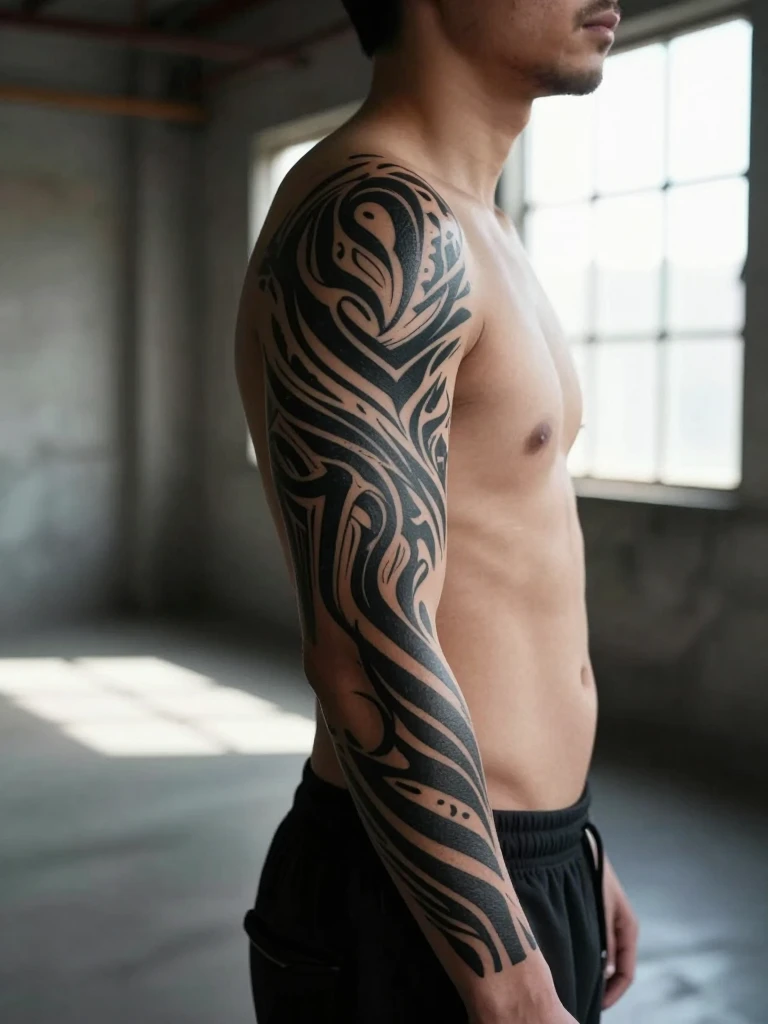 Tribal Tattoo Men Blackout Fusion