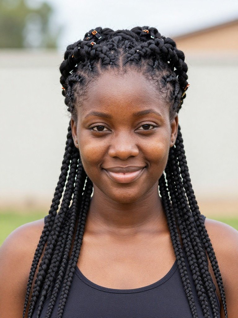 Fulani Braids With a Twisted Halo Crown