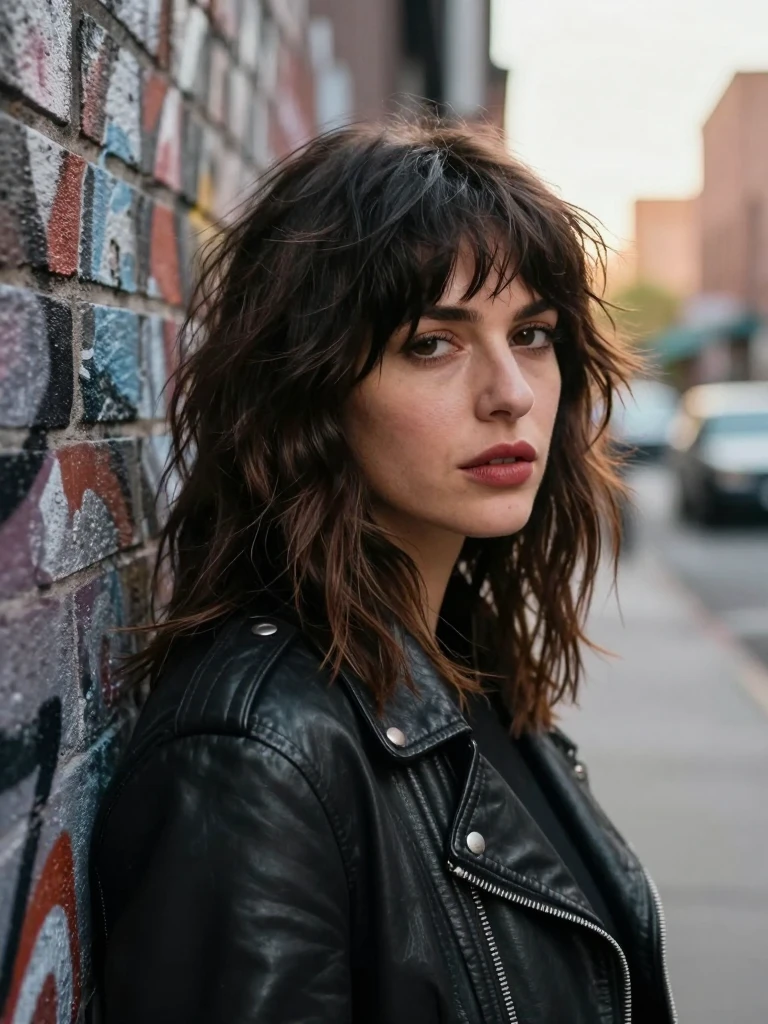  Shoulder Length Shag Hairstyle with Fringe
