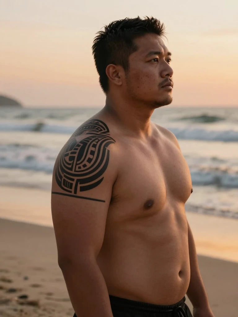 Tribal Tattoo Men Shoulder Piece