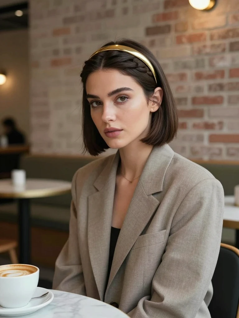 Headband Hairstyles : 16 Beautiful Looks That Actually Stay Put 6 Half‑Up Twist With a Thin Metallic Headband