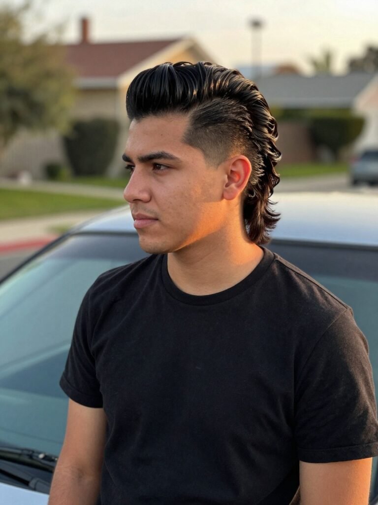 Mexican-Inspired Mullet With Slicked Front And Feathered Back