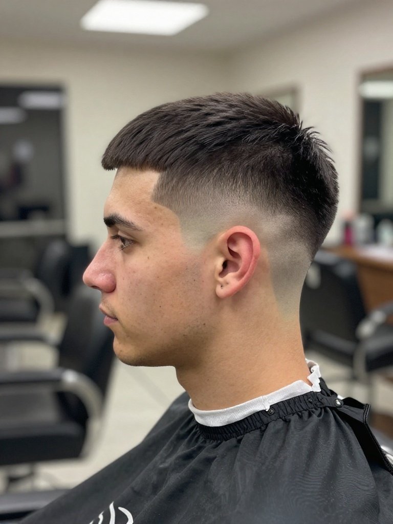 Fade Mullet Haircut With High-Contrast Skin Taper