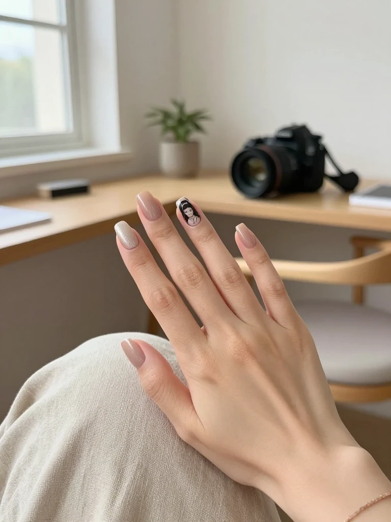 17 Stunning Stitch Nails Ideas You'll Actually Wear 17 Soft Nude Base Stitch Nails With a Detailed Accent