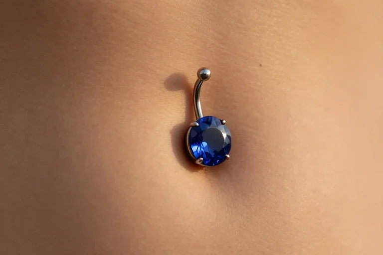 Birthstone Solitaire Reverse Navel Piercing
