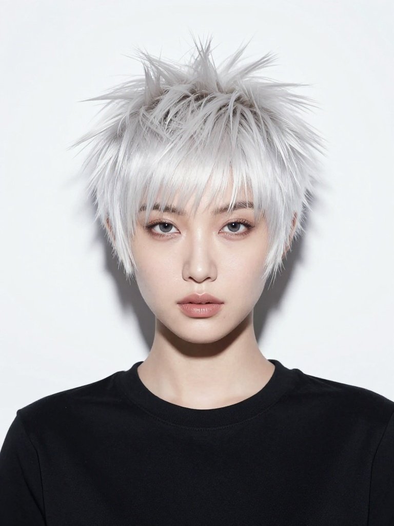  Bleached Blonde Spiky Crop