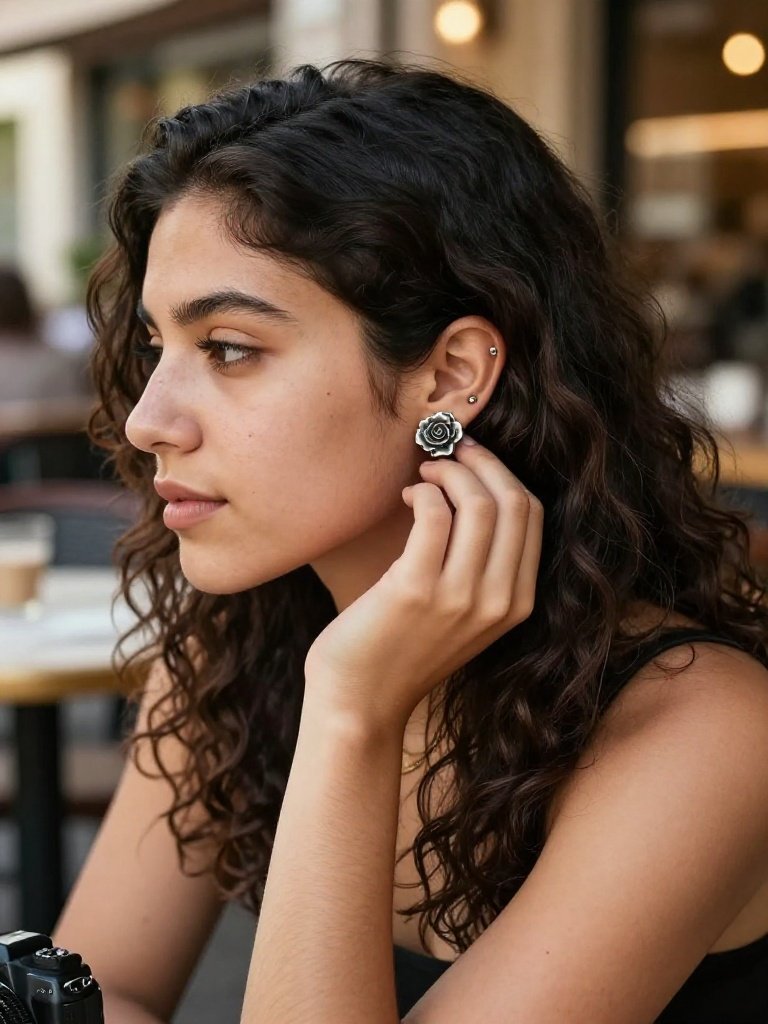 Botanical Rose Charm Conch