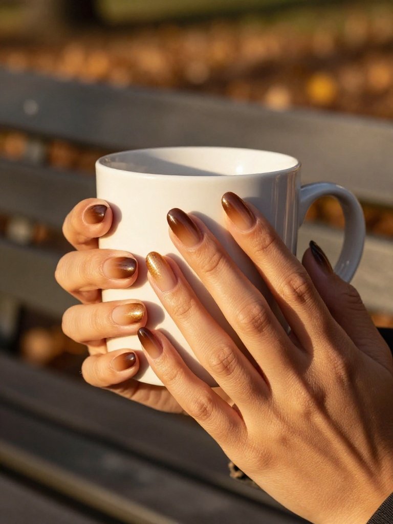 Cat-Eye Magnetic Ombre Acrylic Nails