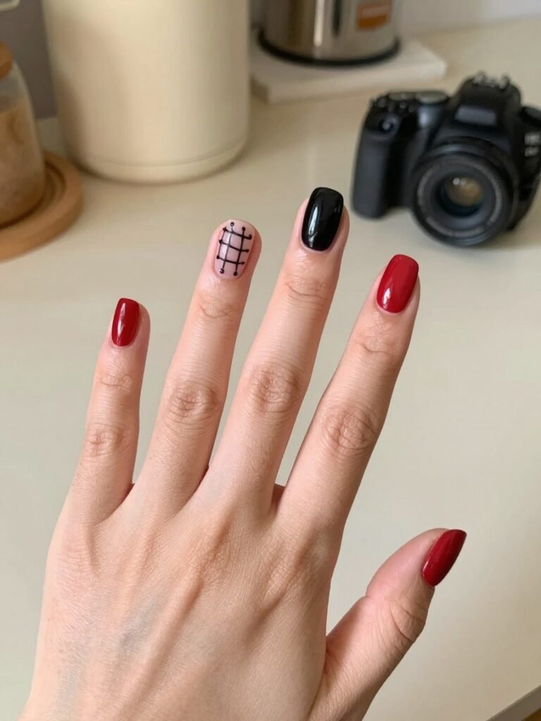 Easy Spiderman Nails With Dotting Tool Webs