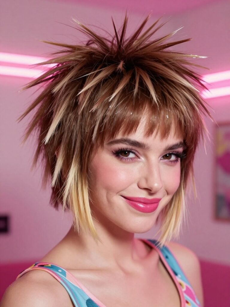Frosted Tips Spiky Hairstyle