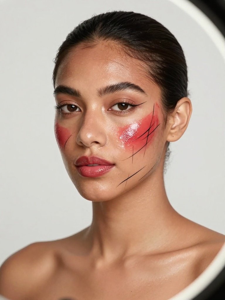 Glossy Wet-Look Spiderman Makeup