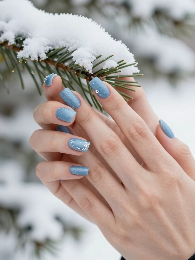 Matte 3D Sugar-Textured Acrylic Nails