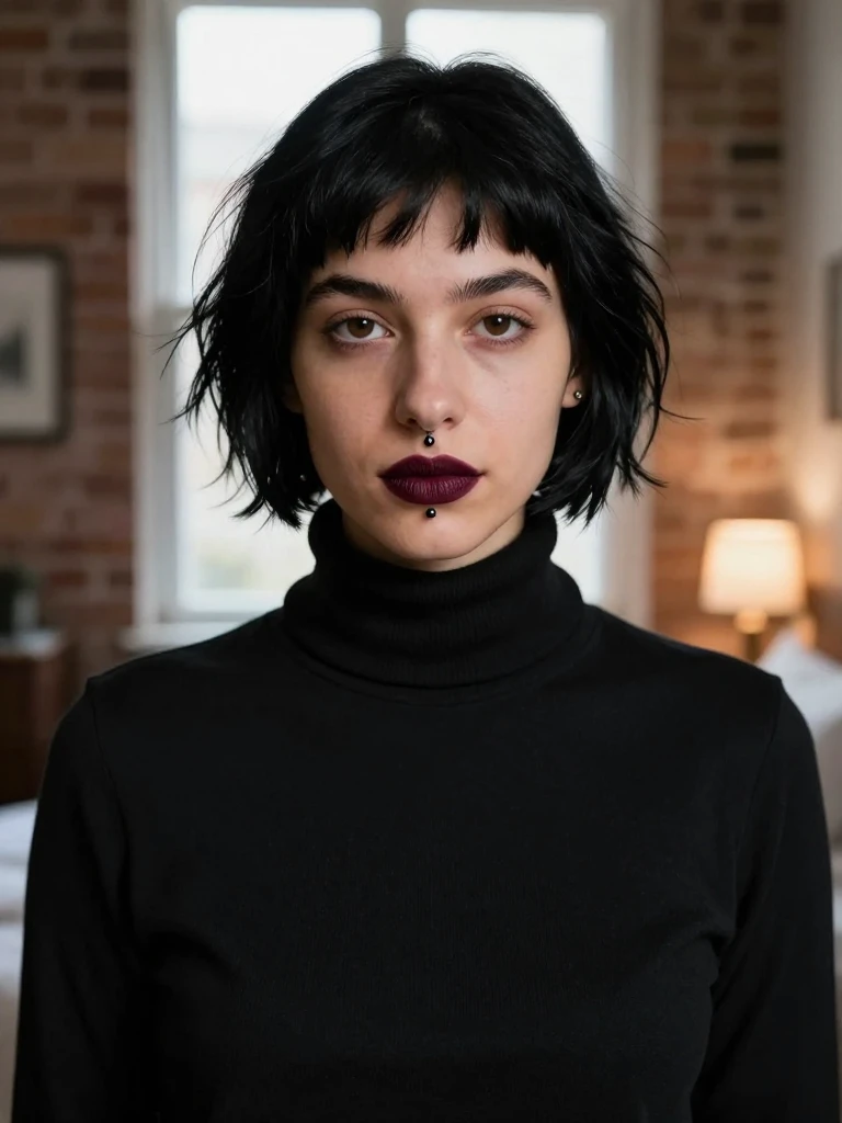 Matte Black CZ Ashley Piercing