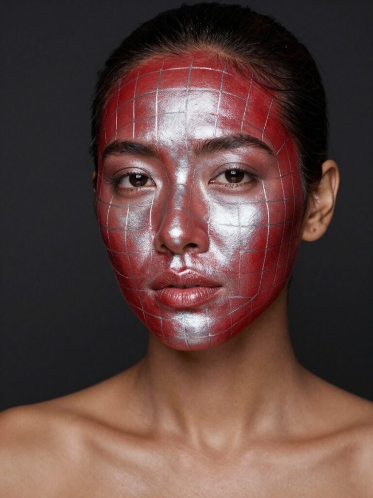 Metallic Chrome Web Spiderman Makeup