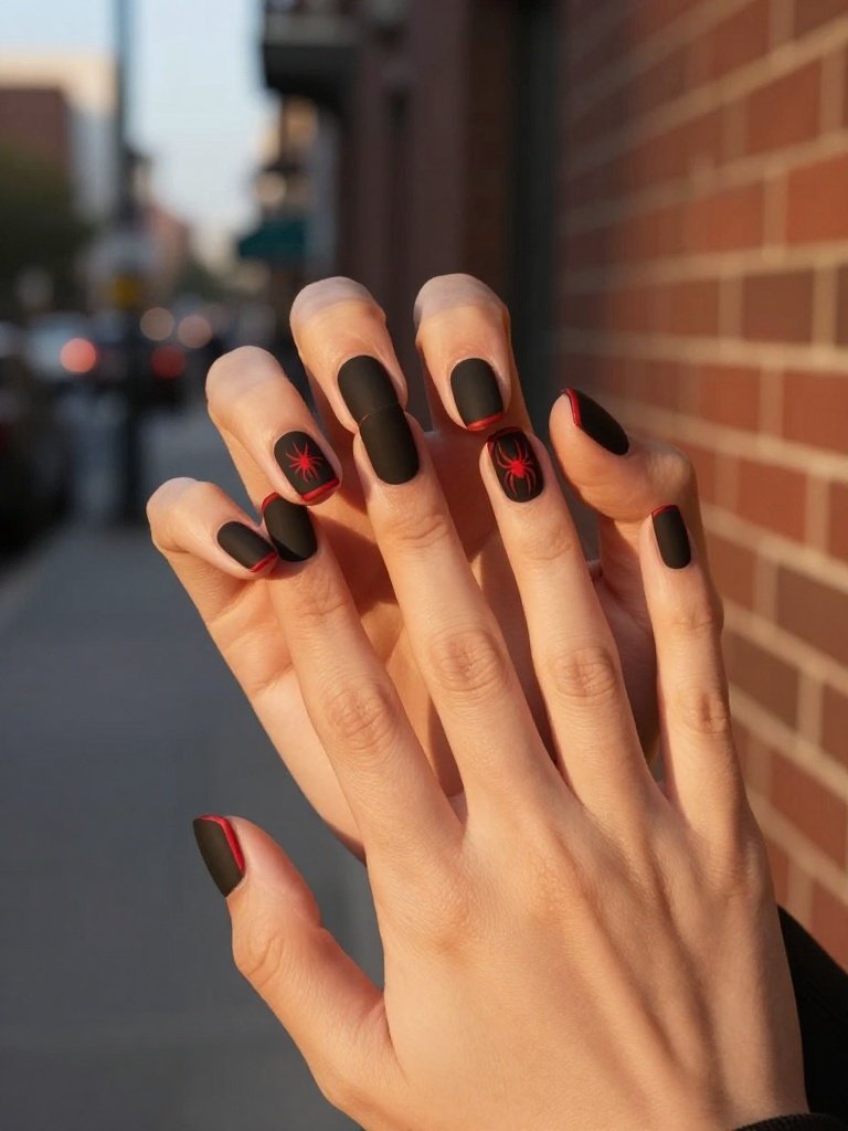 Miles Morales-Inspired Spiderman Nails