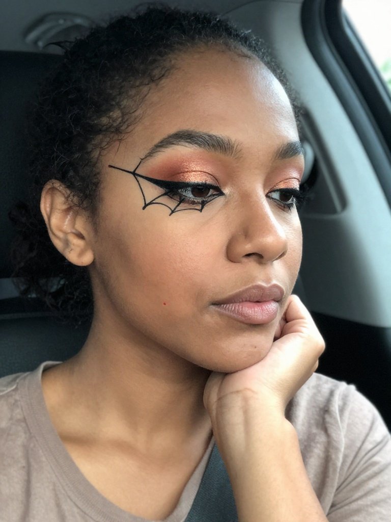 Minimalist Graphic Web Eyeliner Spiderman Makeup