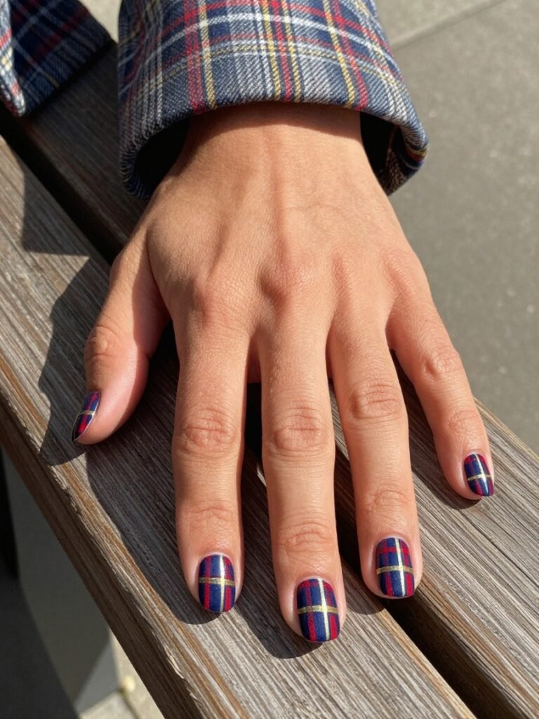 Plaid Schoolgirl Teacher Nails for Back To School