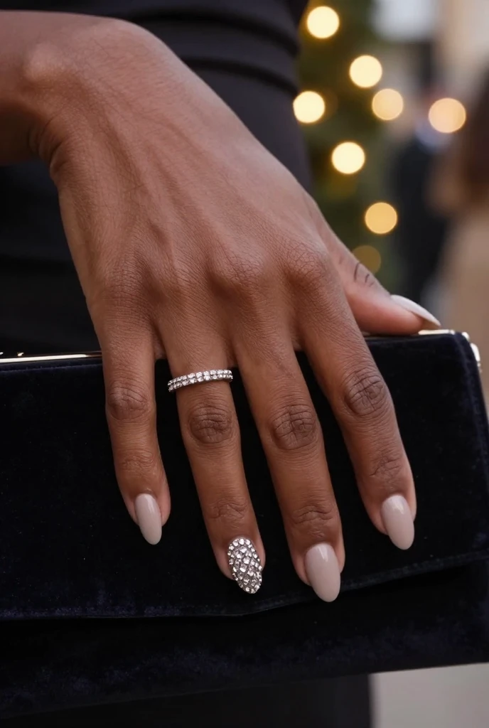 Rhinestone Statement Accent Acrylic Nails