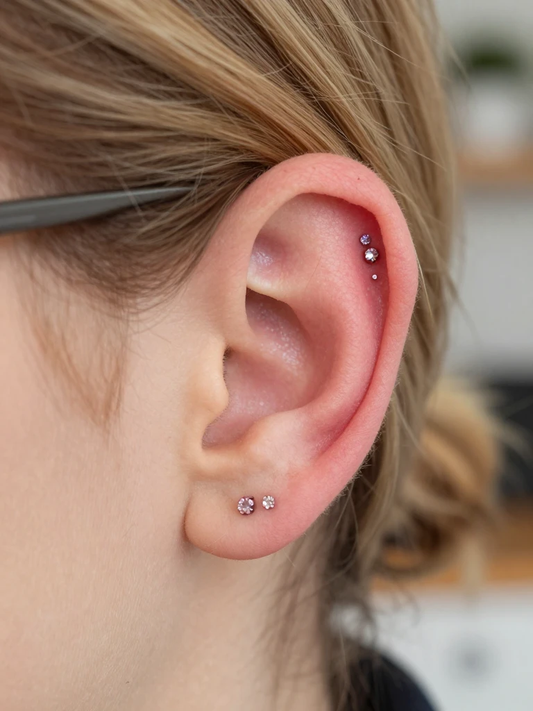 Snug Piercing With a Cluster of Constellation Lobes Underneath