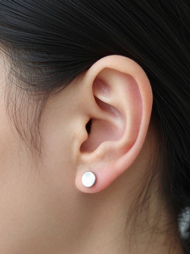 Minimalist Snug Piercing With a Single Threadless Flat Back
