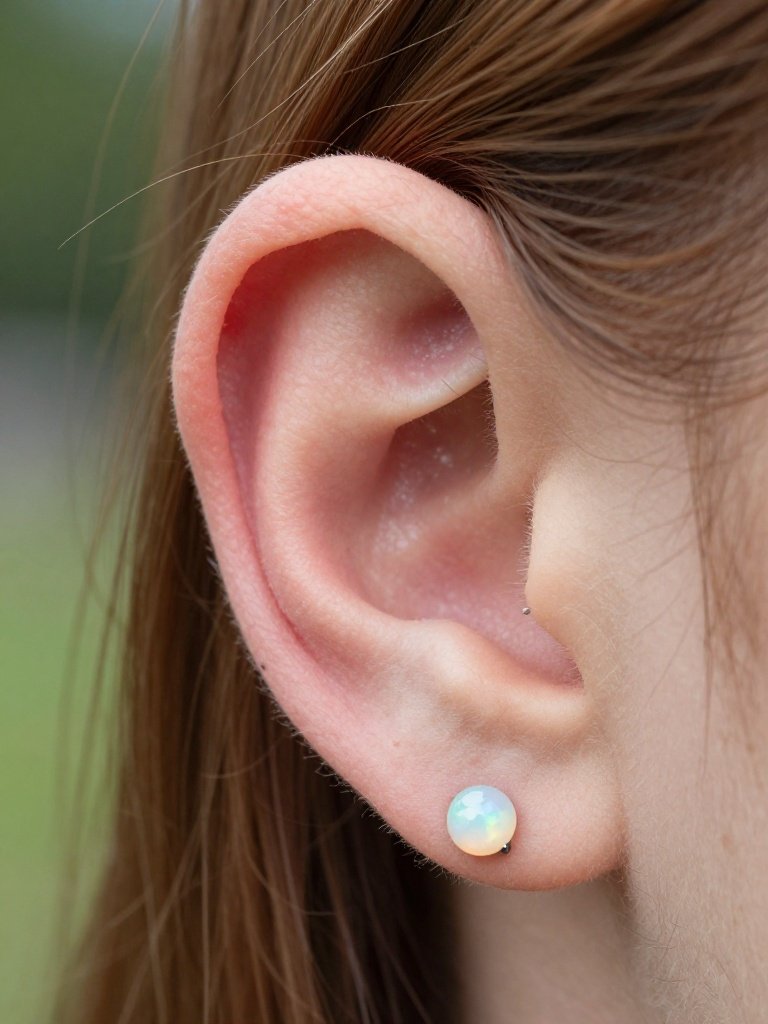 Snug Piercing With an Opal End