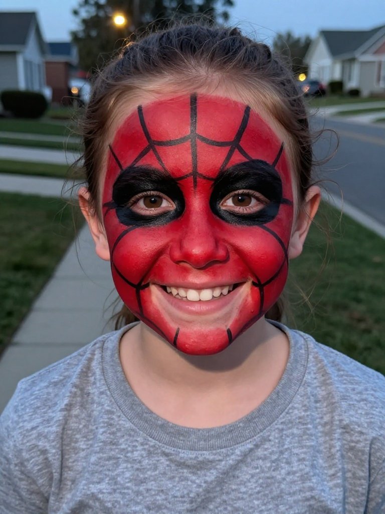 Spiderman Makeup For Girl With Full Mask Coverage