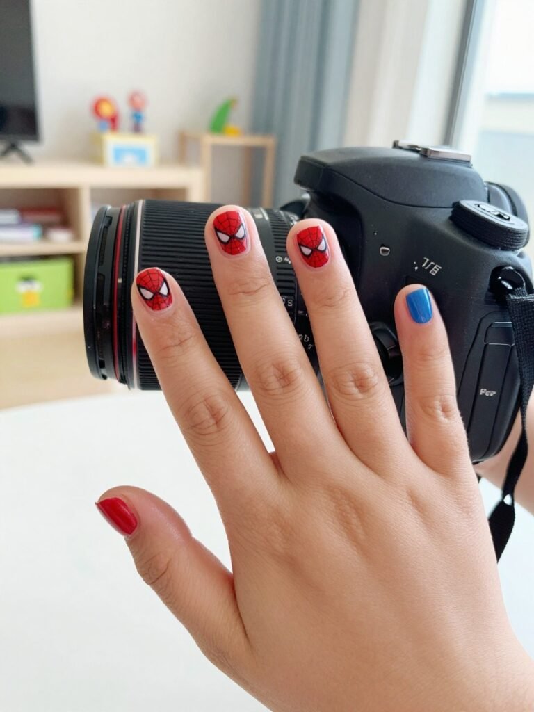 Spiderman Nails Kids Will Love With Sticker Details