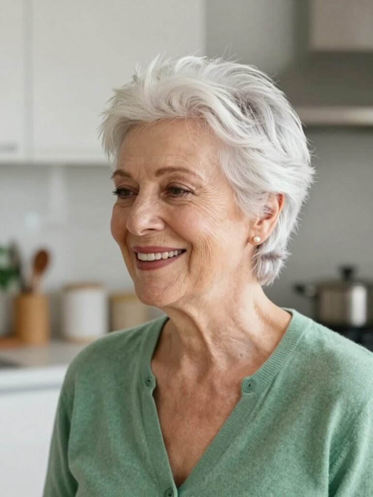 Spiky Hairstyles For Over 60 With A Rounded Silhouette