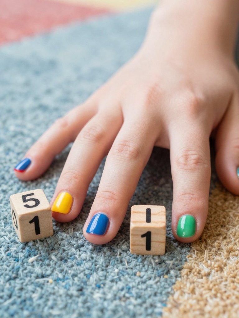 Stacked ABC Building Block Teacher Nails