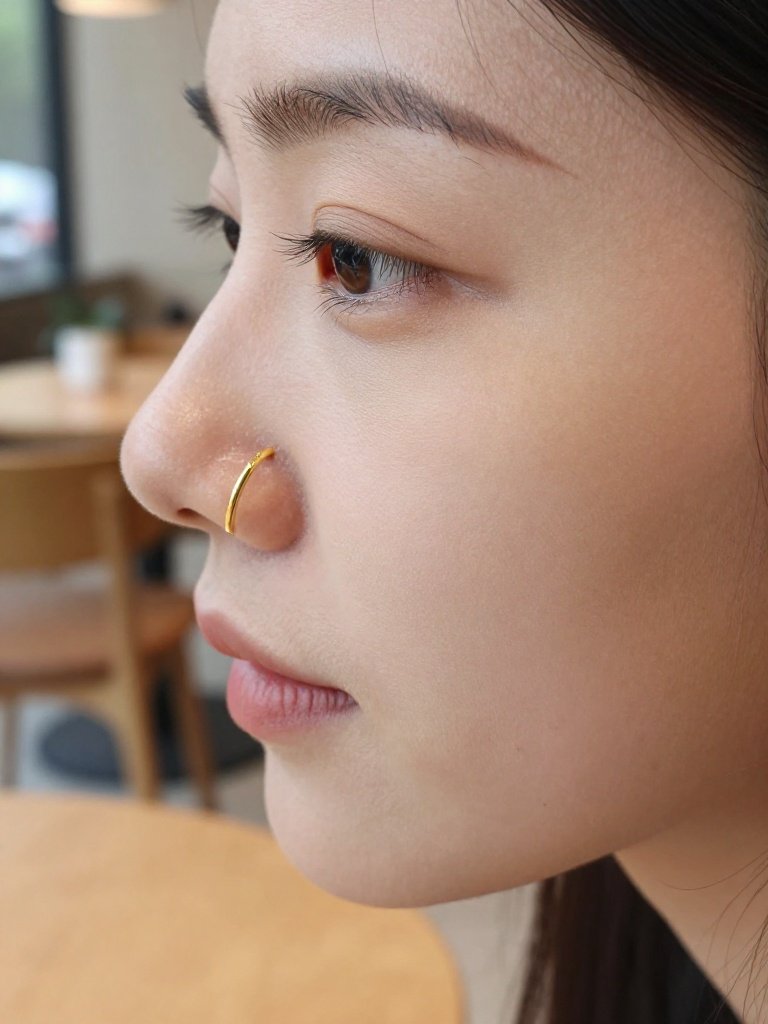 Thin Gold Hinged Septum Ring