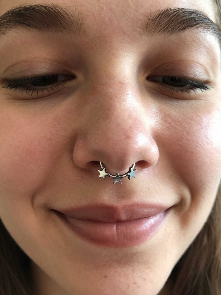 Tiny Star Charm Cluster Septum Ring
