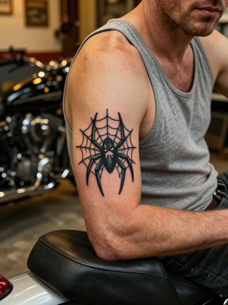 Traditional Spiderweb Elbow Tattoo Men Classic