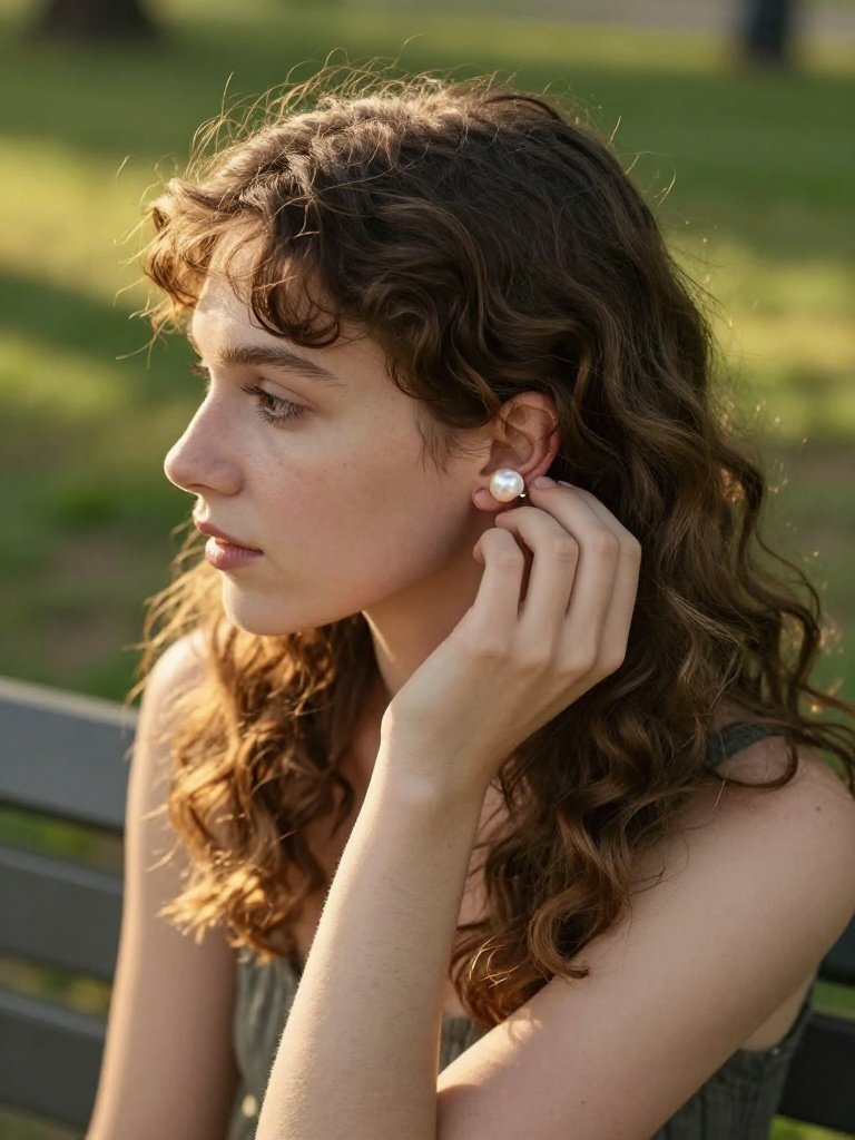 Vintage Pearl Conch Stud