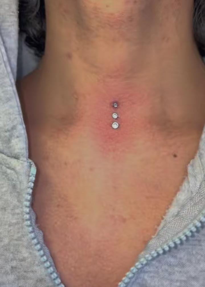 15 Stunning Neck Piercing Ideas Worth Trying Today 3 Triple Front Neck Piercing