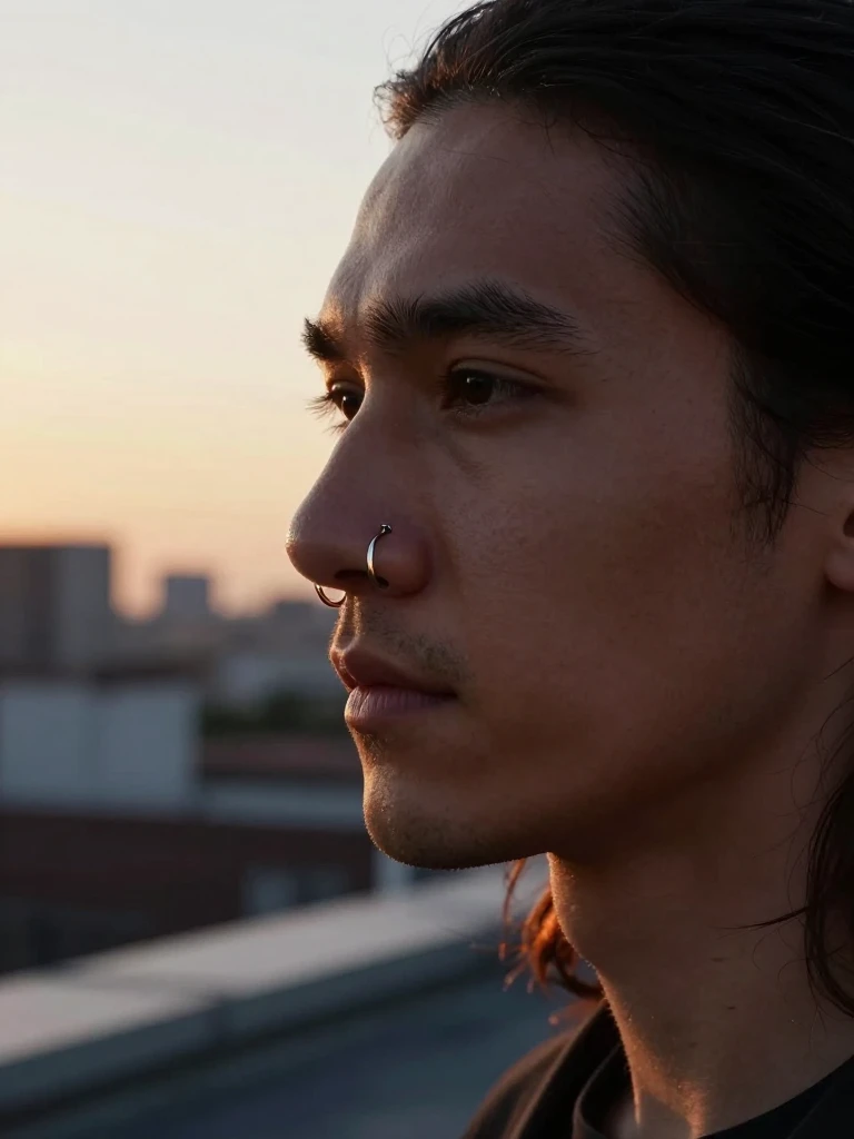 Statement Large Hoop: A Bold Men's Nostril Piercing 