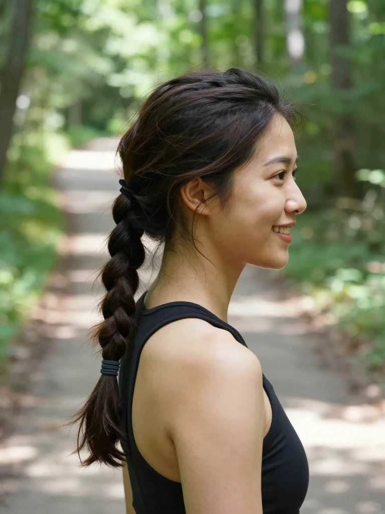 Braided Ponytail Shoulder Length Hairstyle