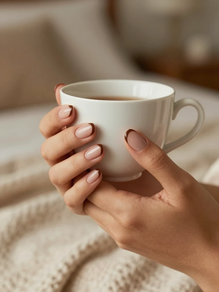 Two-Tone Reverse French for Classy Nails With a Twist