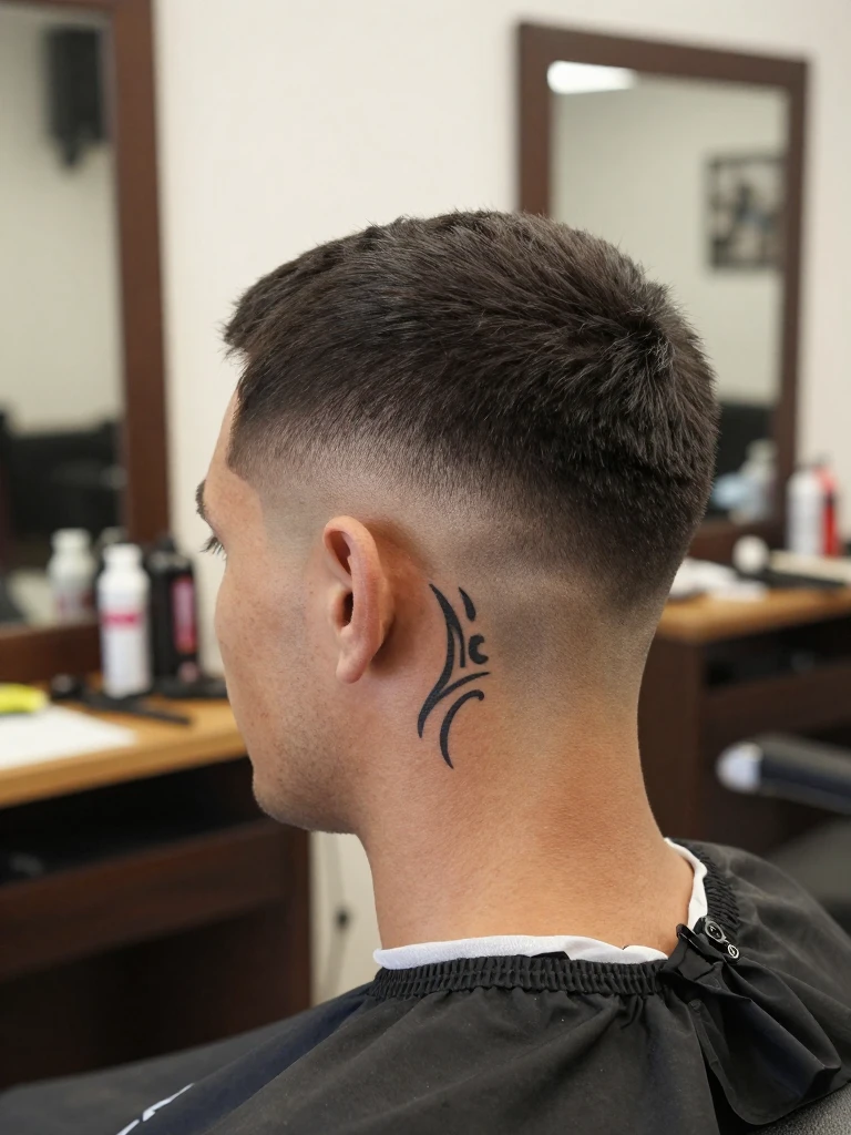  Tribal Tattoo Men Neck Accent