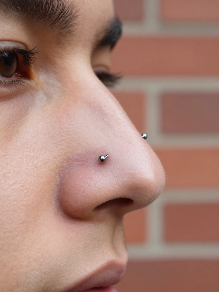 Double Piercing: A Layered Men's Nostril Piercing 