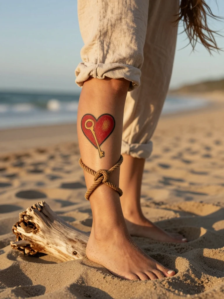 16 Traditional Heart Tattoo Ideas That Still Feel Iconic 10 The Rope-Wrapped Traditional Heart Tattoo
