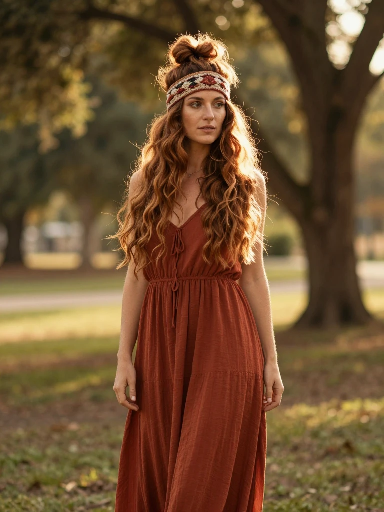 Headband Hairstyles : 16 Beautiful Looks That Actually Stay Put 12 Messy Bun With a Boho Headband