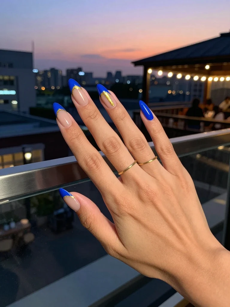 17 Stunning Stitch Nails Ideas You'll Actually Wear 16 Two-Tone Stitch Nails in Deep Blue and Nude