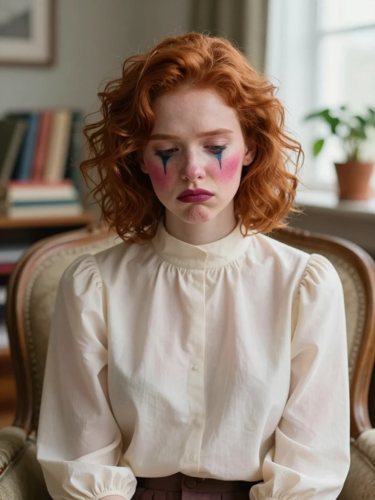 15 Trending Cry Baby Makeup Ideas That Feel Iconic 12 Blush-Heavy Sad Clown Cry Baby Makeup