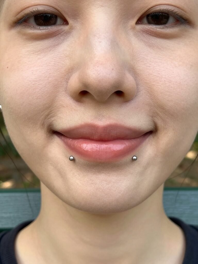 Angel Bite Studs With a Snake Eyes Piercing Effect